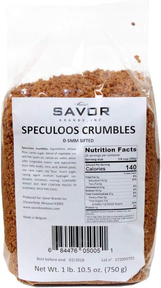 Savor Imports Speculoos Crumbles, 750 Gram -- 8 per case.