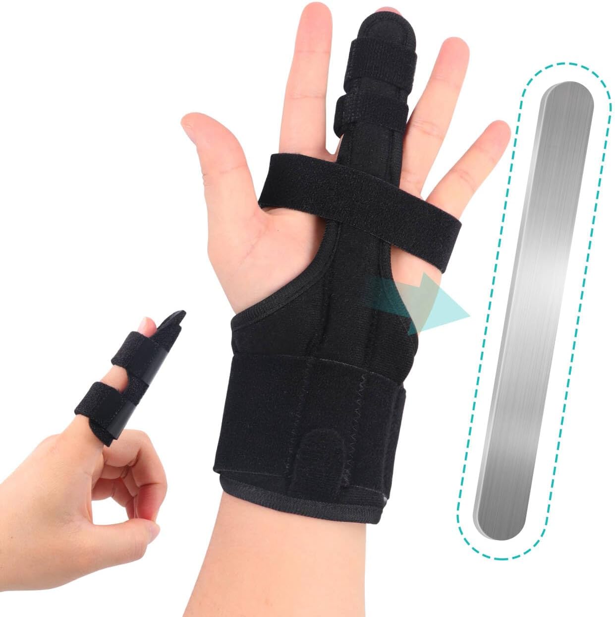 Cozyhealth Full Trigger Finger Splint, Hand and Wrist Brace Support, Adjustable Locking Straightening Immobilizer Treatment For Sprains, Finger Pain Relief, Tendonitis, Arthritis (Medium)