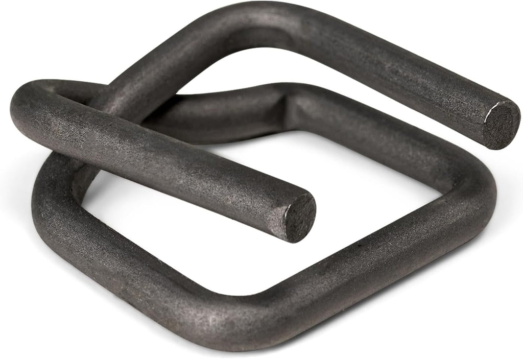 ESK Packaging® 3/4" Strapping Buckle – Reusable Heavy-Duty Self Locking Phosphate Coated Wire Buckles for Cord Strapping, Metal Buckle 100/Case
