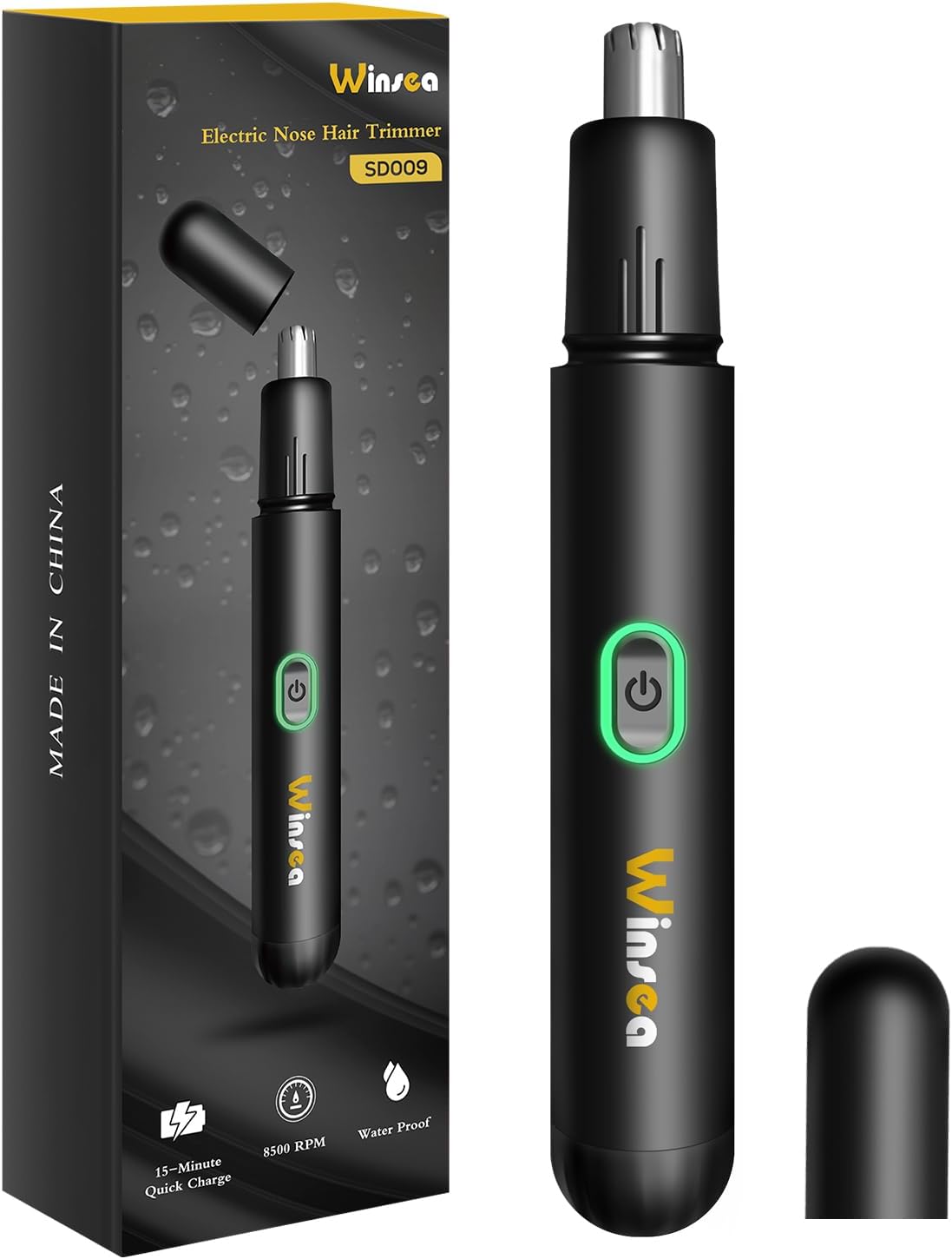 Precision Nose Hair Trimmer – 360° Safe & Efficient Electric Trimming, USB Rechargeable, Waterproof, for Nose, Ear, Eyebrows, and Beard Grooming