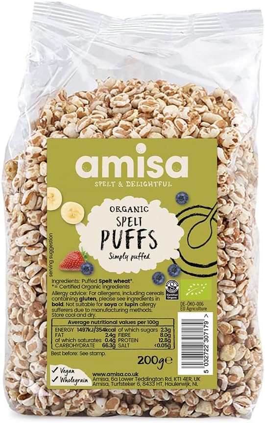 Amisa Organic Spelt Puffs 200 g (Pack of 6)