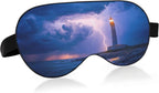 Lightning Sea Lighthouse Sleep Mask Soft Cooling Eye Masks for Sleeping with Elastic Strap Night Blindfold for Women Men Travel