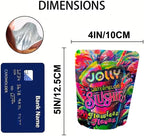 100 Pack 3.5g Mylar Storage Bags, Holographic Rainbow Color, Resealable Stand-up 3.5 grams Baggies for Candy, Cookies, Snacks Packing, 4x5 Inches (WATERMELON)