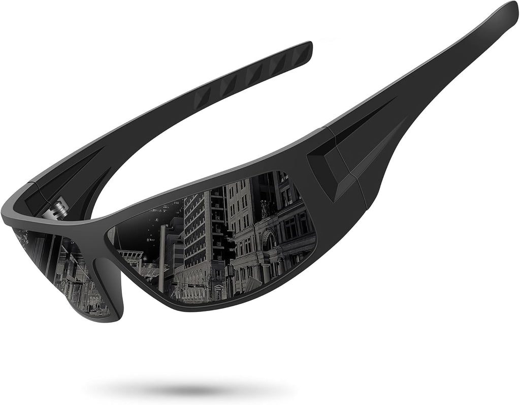 Polarized Sports Sunglasses for Men Women Unbreakable Frame Cycling Fishing Wrap Around Sunglasses UV400 Protection