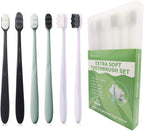 EasyHonor Extra Soft Toothbrush for Sensitive Gums, Micro Fur Manual Toothbrush with 20000 Soft Floss Bristle for Pregnant Women, Elderly, Braces and Gum Recessions, Protect Fragile Gums (6pcs)