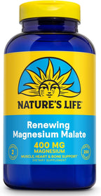 NATURE'S LIFE Renewing Magnesium Malate 400 mg - Bioavailable Magnesium Complex - Bound with Malic Acid for Bones, Muscles, Nerve Function and Heart Health Support - 60-Day Guarantee, 125 Servings