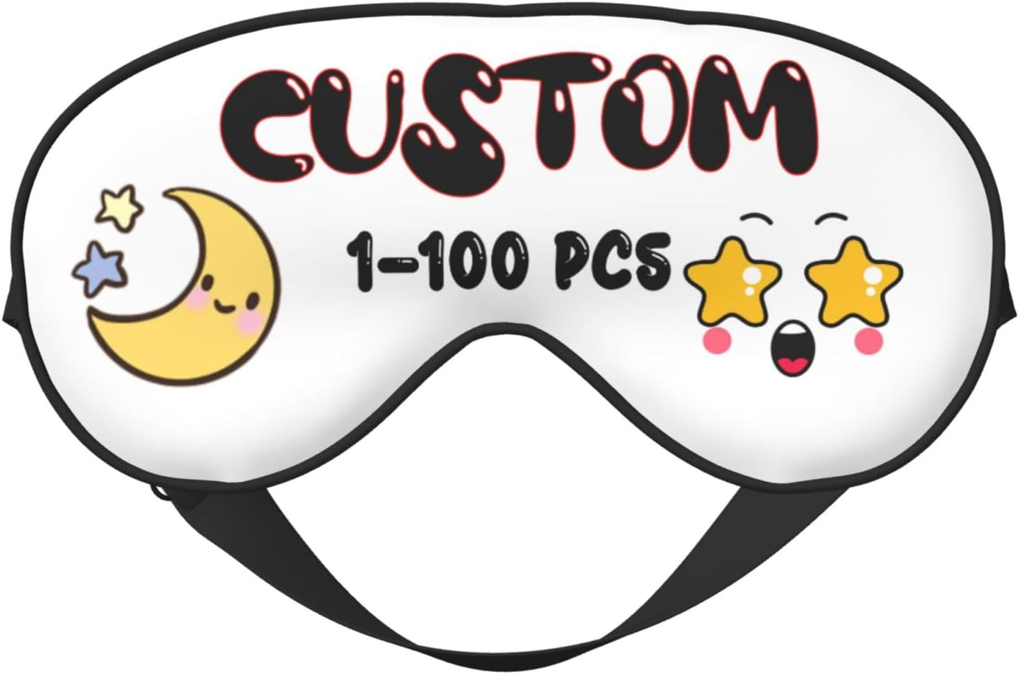 Custom Sleep Mask Add Your Design for Men & Women Personalized Eye Mask with Your Text Logo Image Customized Masks for Gifts White