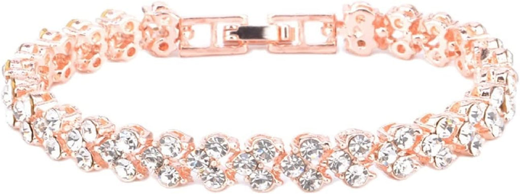 Fuqimanman2020 Cubic Zirconia Tennis Bracelet Elegant Crystal Bracelet Rhinestone Bling Bangles Birthday Holiday Gifts for Women