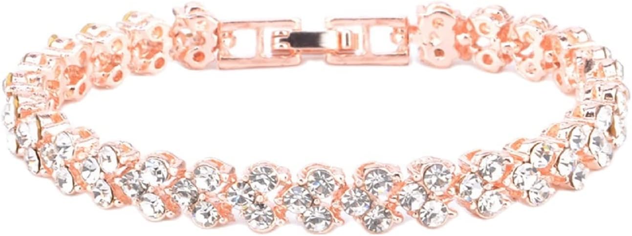 Fuqimanman2020 Cubic Zirconia Tennis Bracelet Elegant Crystal Bracelet Rhinestone Bling Bangles Birthday Holiday Gifts for Women
