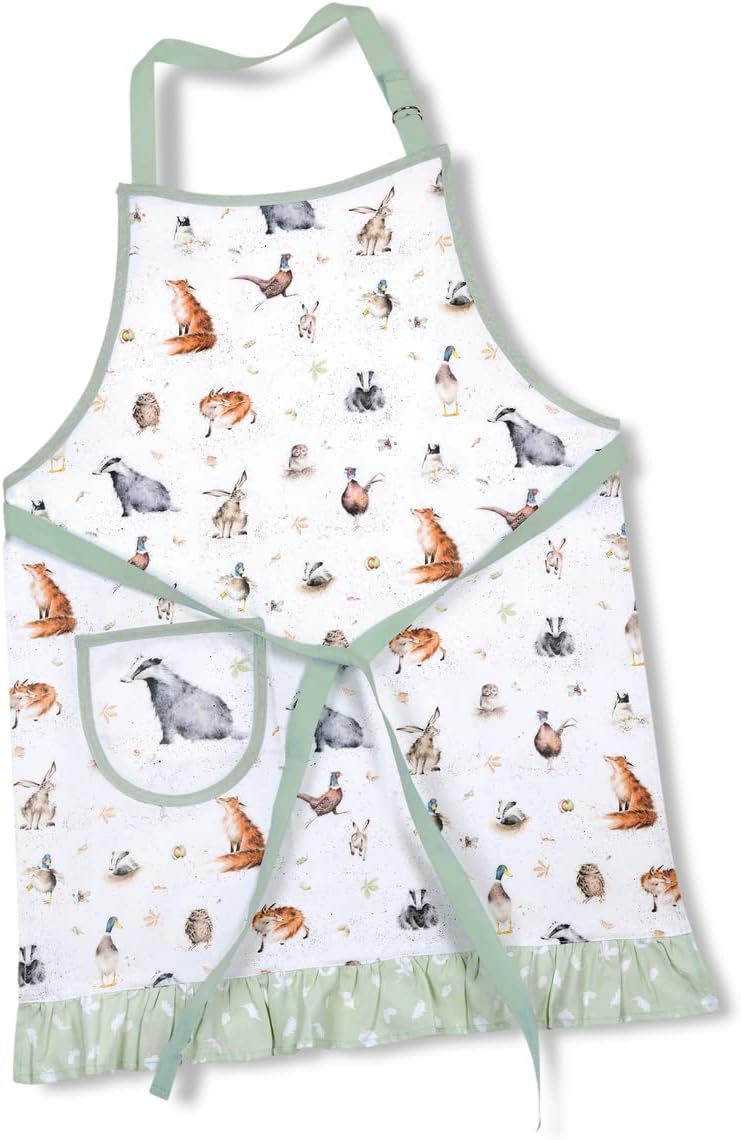 Pimpernel Wrendale Designs Cotton Apron with Front Pocket - Adjustable Adult Cooking Apron for Kitchen, Baking, Grilling - Machine Washable Gift for Chefs & Home Cooks - Durable Kitchen Accessories