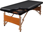 Leather Massage Table Cover Protector Wipeable Massage Table Cover Fitted Replacement Sheet Covers for Massage Bed/Spa Bed/Lash Beds, Fits 28-32" Wide (Black, 1Pcs)