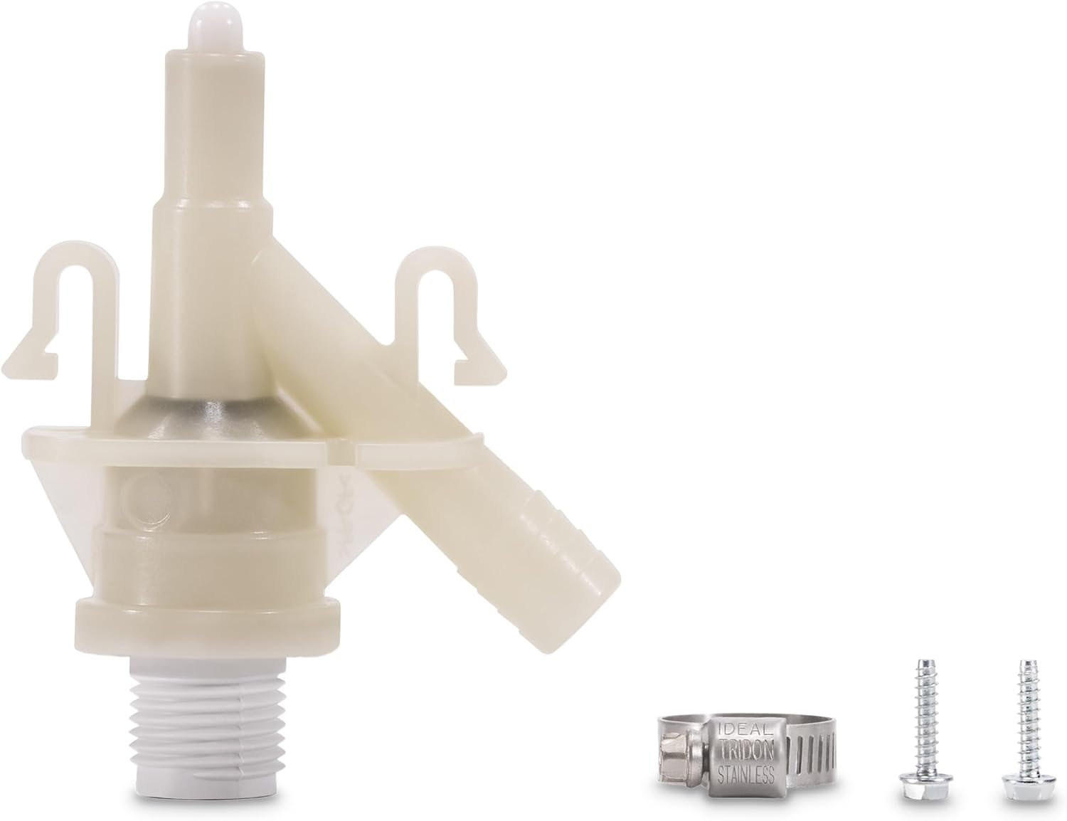 Genuine Dometic OEM Water Valve Kit 385311641 | For 300 and 400 Series Dometic and Sealand Toilets | Includes Hose Clamp and Fasteners | White Compact Kit for Efficient Repair and Replacement