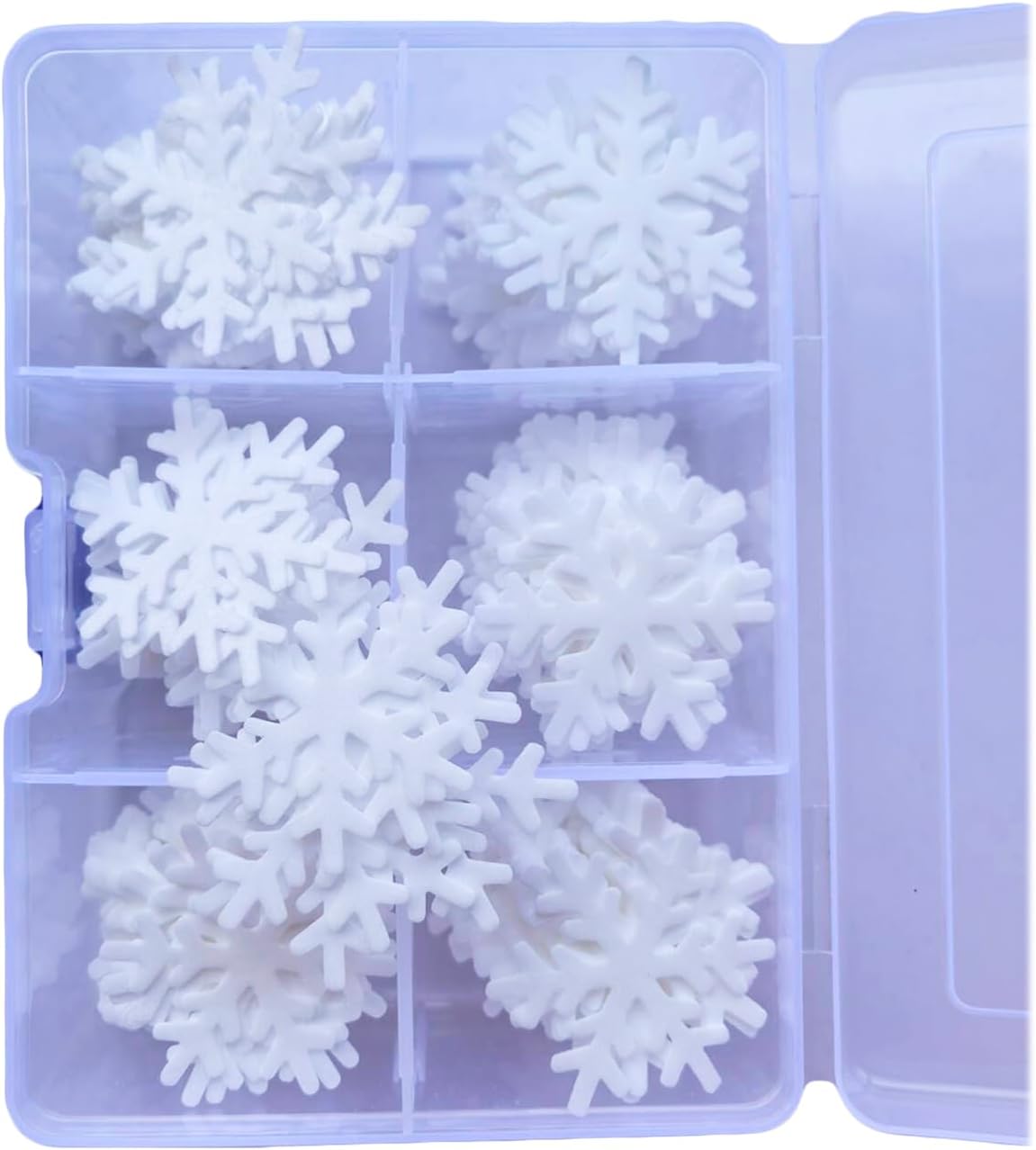 50Pcs Edible Snowflakes Cupcake &Cake Topper Christmas Anniversary Wedding Cake Decoration Made By Rice Paper (White)