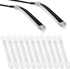 OSALADI 10 Pairs White Silicone Eyeglass End Tips Ear Sock Pieces Anti-slip Eyewear Leg Covers for Glasses Temples, Comfortable Eye Protection Accessories