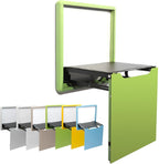 Folding Shower Seat Wall Mounted with Legs - Space-Saving Shoe-Changing Stool/Green
