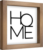 6 Inch Home Sign Decor, Wooden Family Room Wall Decor for House Art, Indoor Entryway Shelf Table Tiered Tray Mantel Rustic Farmhouse Decoration