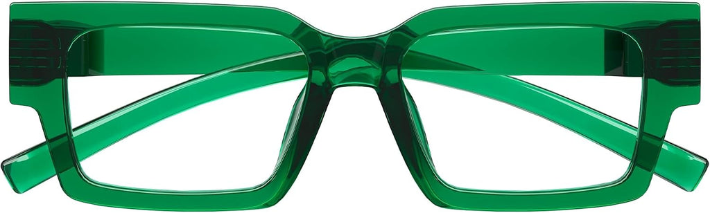 Eyekepper Modern Blue Light Blocking Reading Glasses Metalless Screwless Spring Hinges Computer Readers for Men and Women Green +1.75