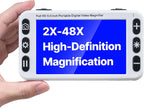 VEVOR Portable Digital Magnifier, 5-inch HD Electronic Video Magnifier for Low Version, 2X - 48X Electronic Reading Aid with 13MP Near & Far Dual Lens, 26 Color Mode, AV/HDMI Output & Foldable Handle