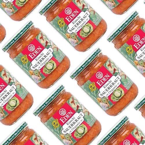 Eden Organic Sauerkraut, 18 oz Glass Jar, Kimchi, Fine Cut
