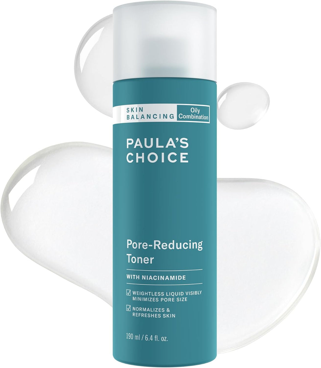 Paula's Choice SKIN BALANCING Pore-Reducing Face Toner with Niacinamide, for Oily Skin & Combination, Minimizes Large Pores, Controls Oil & Shine, Hydrates & Replenishes, Fragrance-Free