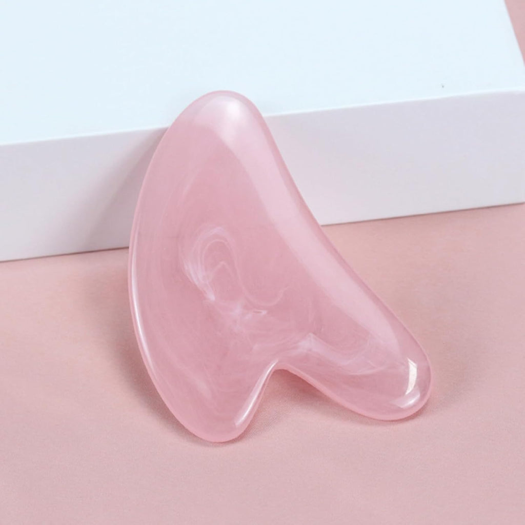 Heart Shape Gua Sha Tool - Resin Scraping Plate for Face, Neck and Full Body Massage Therapy - Lightweight and Portable Skincare Accessory(Pink)
