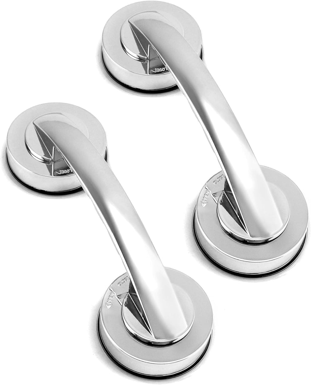 QWORK 2 Pack Glass Door Suction Handle, Shower Grab Bars Suction Handle, Non-Porous Absorption Handles for Cabinet Sliding Door, Window,Shower Door Drawer