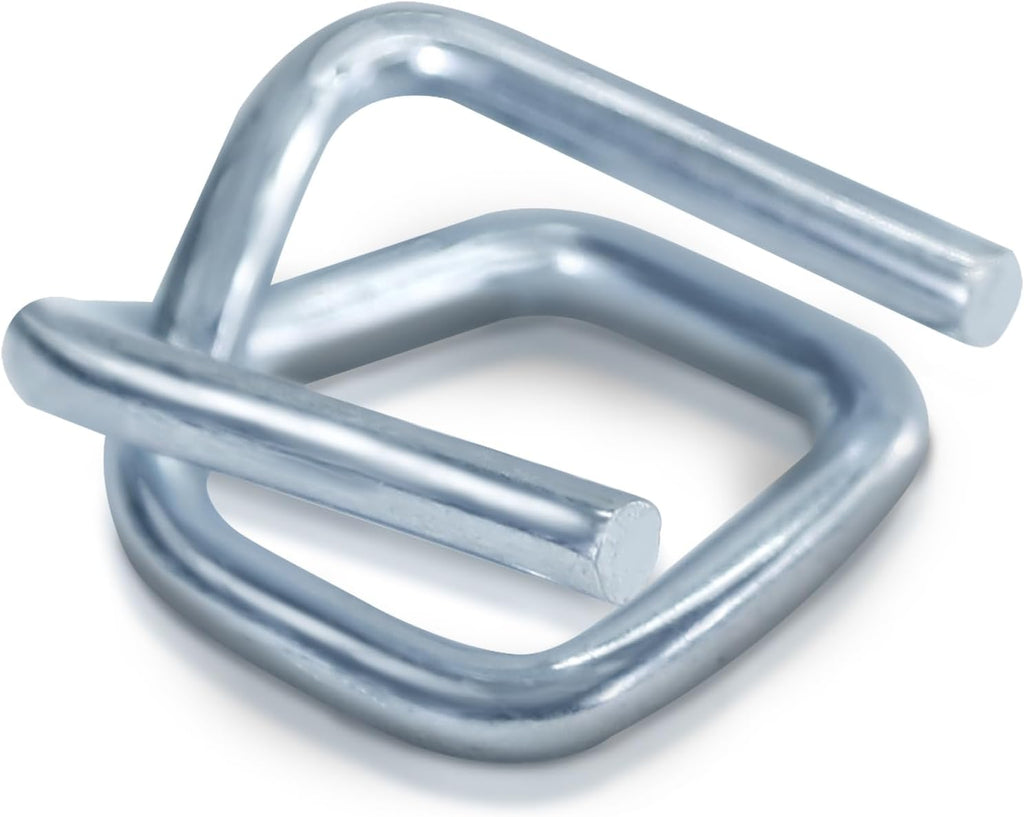 1/2" Galvanized Banding Strapping Metal Wire Buckle for Packaging Pallet Polypropylene Poly Woven Composite Cord Strap Nylon Band (100 Pcs)