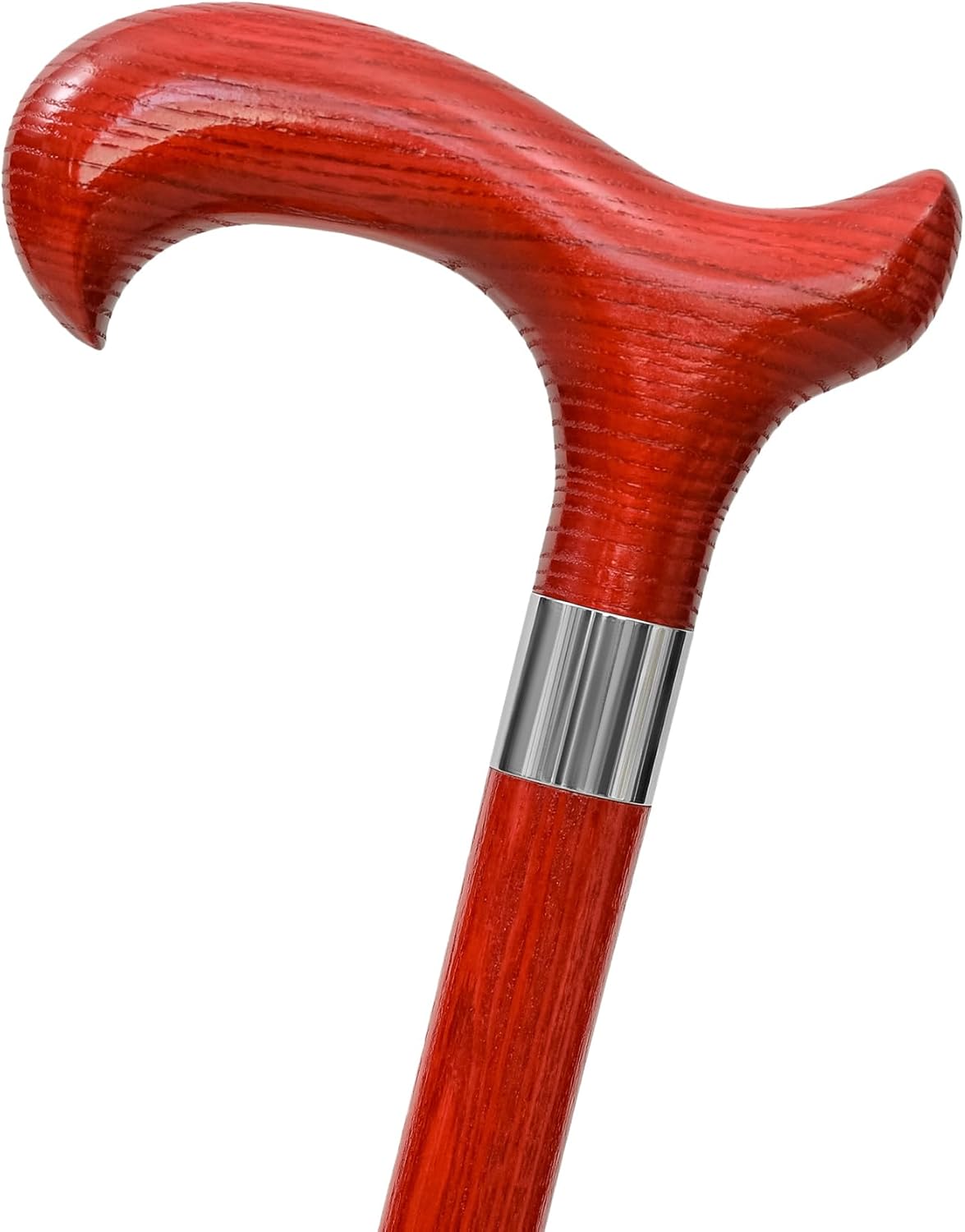 Dr. Watson Classic Derby Walking Cane – Handcrafted Ash Wood Cane with Polished Stainless Steel Collar
