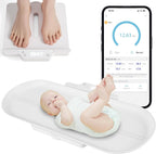 BABY JOY Baby Scale, 2-in-1 Digital Infant Scale with Detachable Tray for Newborns, Pets, Adults, 5 Units, Works with App, LED Screen, Height Marks, Auto Off, 0.01 lbs Accuracy, Up to 330 lbs