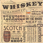 Boston International IHR Ideal Home Range Cocktail Napkins Disposable 3-Ply Paper Party Napkin Pack, 5" x 5", Whiskey, 20-Count, Brown