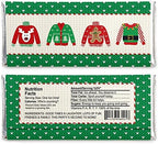 Big Dot of Happiness Ugly Sweater - Candy Bar Wrapper Holiday and Christmas Party Favors - Set of 24