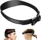 Fade Guide for Men Haircut, Adjustable Hair Trimming Guide Neckline Shaving Template Silicone Curved Haircut Band Self Hair Trimming Guide Band for DIY Home Haircuts (Black)