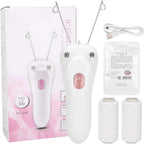 Ladies Facial Hair Remover Electric Women's Beauty Epilator, Cordless Electric Facial Threading Hair Removal for Women, Rechargeable Face Hair Remover Cotton Thread Epilator Body Hair Removal Device