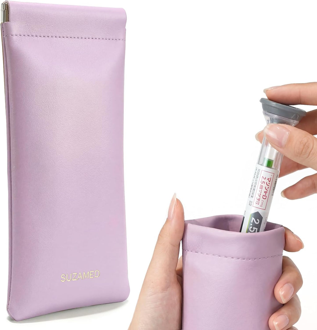 Insulin Cooler Travel Case TSA Approved, Portable Insulin Clip Pocket Carry Case Insulated Organizer for 2 Insulin Pens & Zepbound & Mounjaro Injector Pens Diabetic Supplies (Purple)