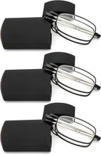 REAVEE 3 Pack Folding Reading Glasses for Men Women, Blue Light Blocking Computer Readers Spring Hinge with Small Case
