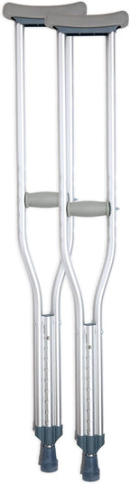 BodyMed Aluminum Crutches for Adults and Children – Pair of Lightweight, Height Adjustable Crutches – Includes Padded Underarm Cushions, Hand Grips, & Rubber Tips – Max. Weight Capacity 300 lb.