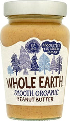 Whole Earth Organic Smooth Peanut Butter No Added Sugar (340g)