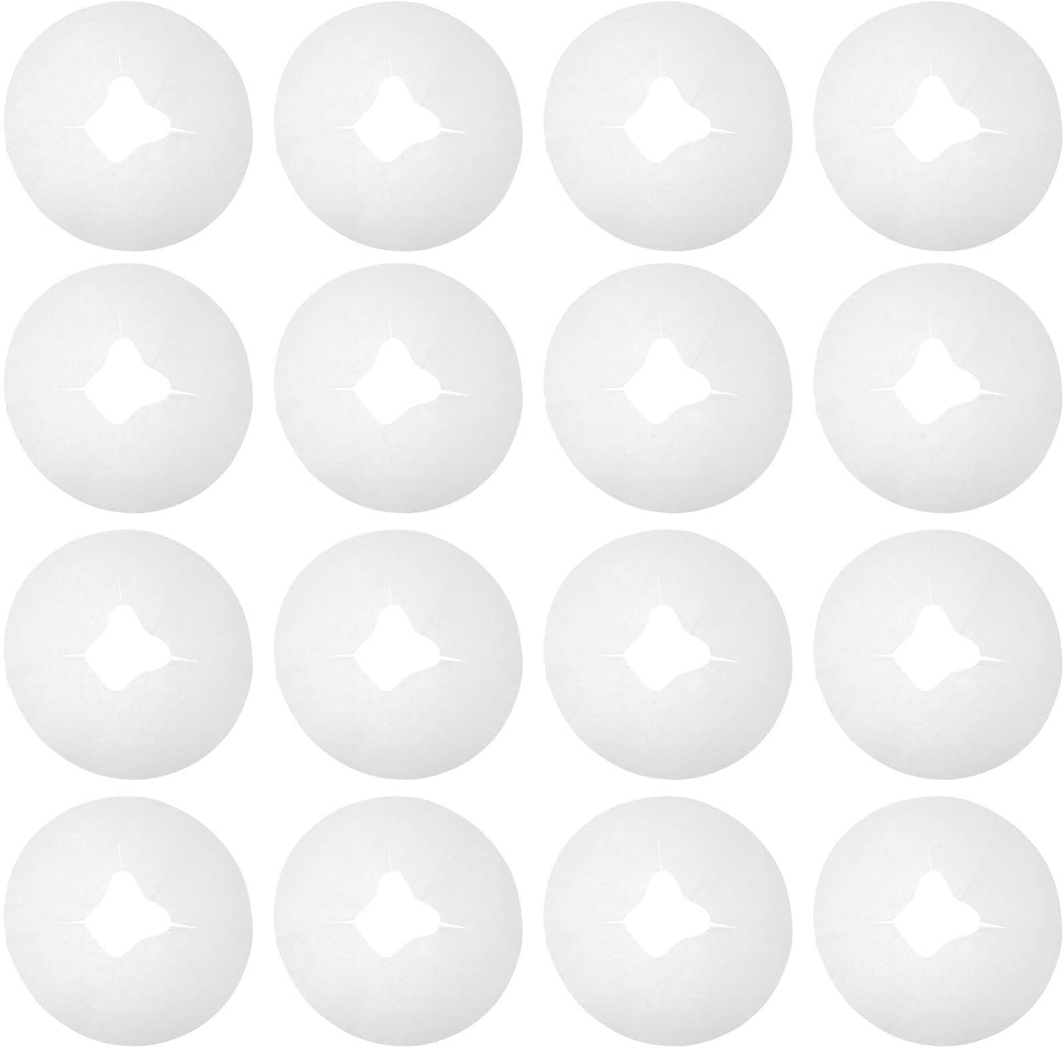 100pcs Body Pillow Cover Disposable Massage Face Cover for Fitted Non-woven Fabric Round Washcloth White