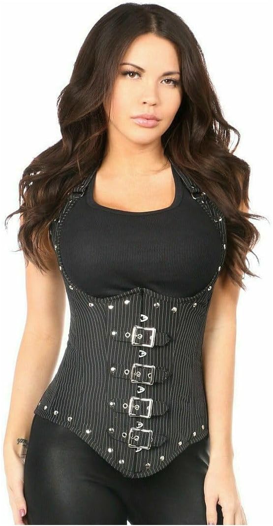 Daisy Corsets Women's Top Drawer Steel Boned Pinstripe Underbust Corset