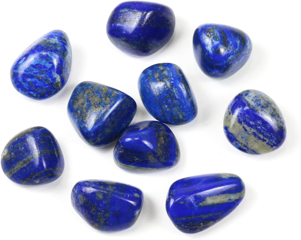 Tumbled Polished Natural Lapis Lazuli Stone, Crystals and Healing Stones Quartz Bulk for Wicca, Reiki, Healing Energy, Chakra Stones, Witchcraft Supplies(10Pcs)