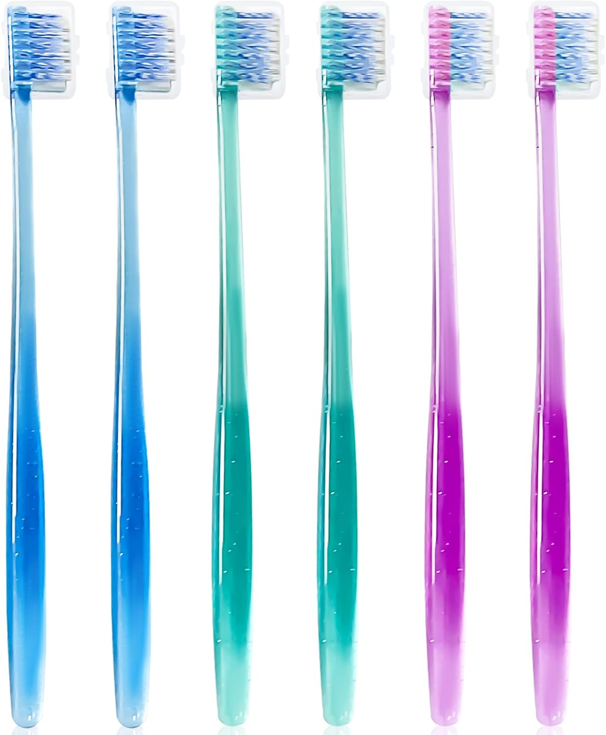 6 Pack Orthodontic Toothbrushes with Covers, Soft Bristles V-Shaped Dental Brushes for Braces, Archwires, and Daily Oral Care