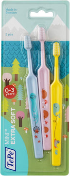 TePe Mini Extra Soft Toddler Toothbrush – Manual Child Toothbrushes Age 0-3 1Pk