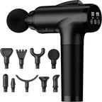Massage Gun Deep Tissue, Handheld Electric Muscle Massager, High Intensity Percussion Massage Device for Pain Relief with 9 Attachments & 30 Speed(Black