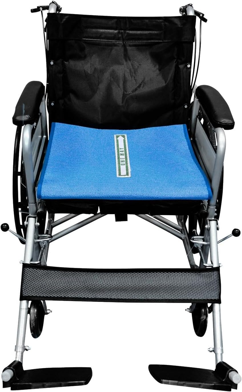 Wheelchair Seat Cushion, Fall Prevention Seat Pad for Elderly in Chair or Wheelchair,Non-Slip Cushions in car seat 17"x17"(Blue, Without Handle)