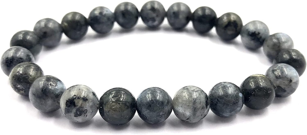 AAA Natural " " LARVIKITE "Gemstone 8mm Round Beaded Stretchable Elastic Bracelet for Gift,Designer Meditation Bracelet,Friendship Couple Bracelet,Bye Bye Anxiety Bracelet for Unisex