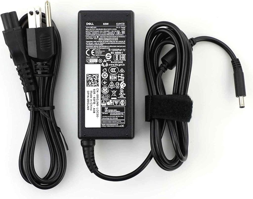 Dell Inspiron Laptop Charger Genuine 65W watt 4.5mm tip AC Power Adapter for Inspiron 13 14 15 3000 5000 7000 Series 5558 5755 3147 7348-2in1 5555 5559 0G6j41 0MGJN with Power Cord