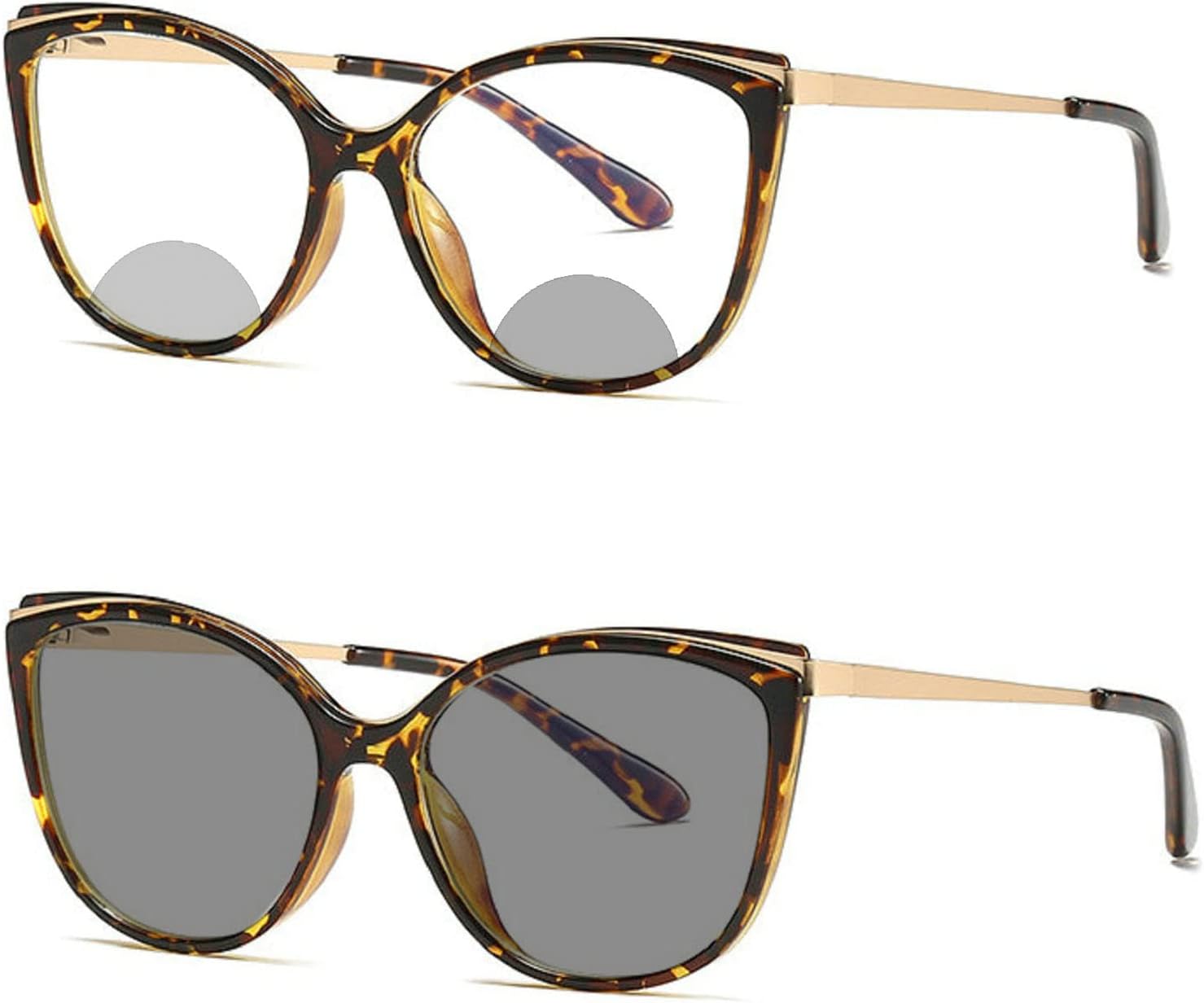 Transition Photochromic bifocal Cat Eye Progressive Multifocal Presbyopic Reading Glasses Sunglasses for Women Readers