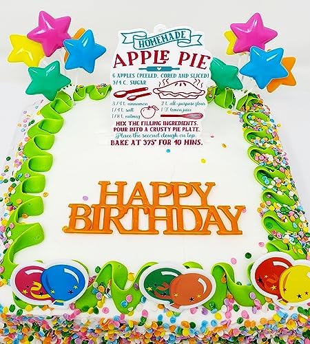 Homemade Apple Pie Recipe Birthday Cake Topper Set