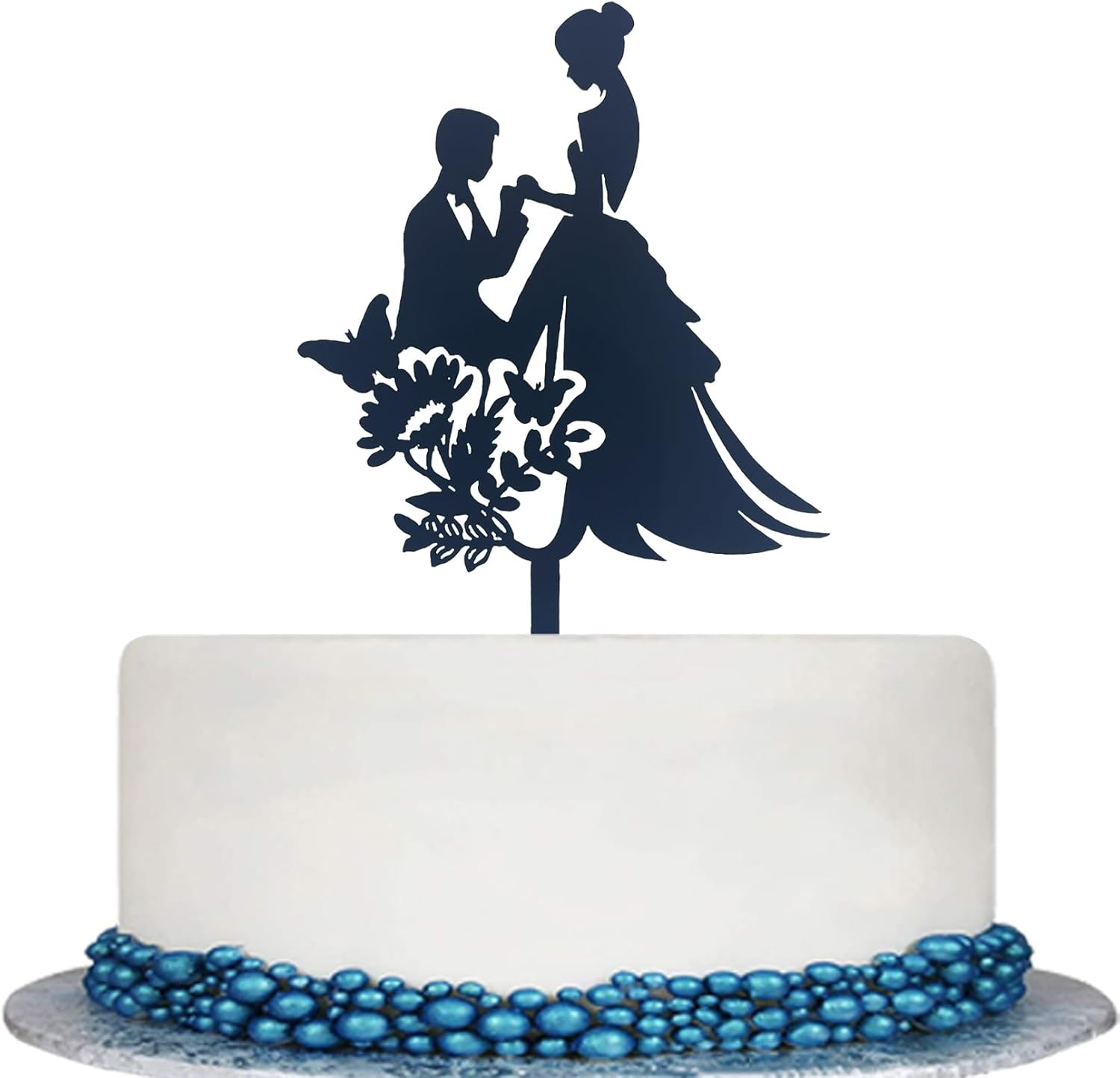 Wedding Cake Toppers Mr & Mrs / Bride and Groom Black Color Acrylic Silhouette Wedding Anniverary Party Engagement Decoration