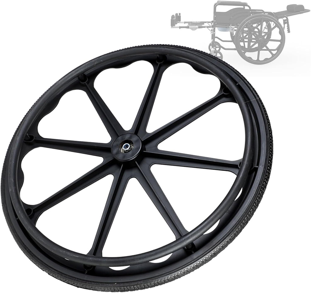 2Pcs 20 Inch Replacement Wheelchair Wheels For Walkers, Wheelchair Wheels Replacement With Bearings, Non-Slip Puncture Proof Polyurethane Solid, Reinforced Nylon Hub, Bearing: 12mm (Color :